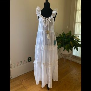 True Destinations Resort Wear Full Length Sleeveless Dress/CoverUp - NWT - Small